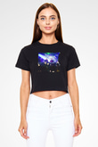 Aly & Fila Siyah  Crop Top Tişört