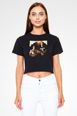 Aly & Fila Siyah  Crop Top Tişört