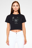 Aly & Fila Siyah  Crop Top Tişört