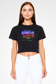 Aly & Fila Siyah  Crop Top Tişört