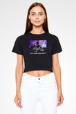 Aly & Fila Siyah  Crop Top Tişört
