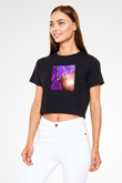Aly & Fila Siyah  Crop Top Tişört