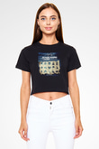 Aly & Fila Siyah  Crop Top Tişört