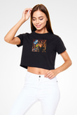 Aly & Fila Siyah  Crop Top Tişört
