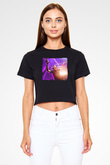 Aly & Fila Siyah  Crop Top Tişört