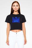 Aly & Fila Siyah  Crop Top Tişört