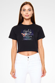 Aly & Fila Siyah  Crop Top Tişört