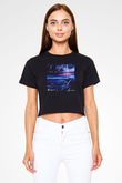 Aly & Fila Siyah  Crop Top Tişört