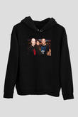 Aly & Fila Siyah Unisex Kapüşonlu Sweatshirt