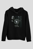 Aly & Fila Siyah Unisex Kapüşonlu Sweatshirt