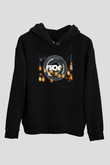 Aly & Fila Siyah Unisex Kapüşonlu Sweatshirt