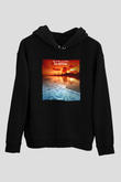 Aly & Fila Siyah Unisex Kapüşonlu Sweatshirt