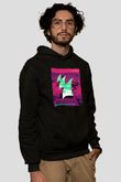 Aly & Fila Siyah Unisex Kapüşonlu Sweatshirt