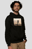 Aly & Fila Siyah Unisex Kapüşonlu Sweatshirt