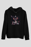 Aly & Fila Siyah Unisex Kapüşonlu Sweatshirt