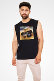 Aly & Fila Siyah Unisex Kolsuz Tişört