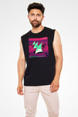Aly & Fila Siyah Unisex Kolsuz Tişört