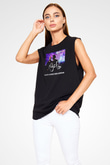 Aly & Fila Siyah Unisex Kolsuz Tişört