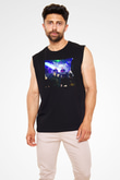 Aly & Fila Siyah Unisex Kolsuz Tişört