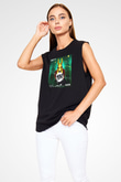 Aly & Fila Siyah Unisex Kolsuz Tişört