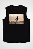 Aly & Fila Siyah Unisex Kolsuz Tişört