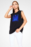 Aly & Fila Siyah Unisex Kolsuz Tişört