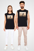 Aly & Fila Siyah Unisex Kolsuz Tişört
