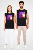 Aly & Fila Siyah Unisex Kolsuz Tişört