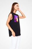 Aly & Fila Siyah Unisex Kolsuz Tişört