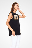 Aly & Fila Siyah Unisex Kolsuz Tişört