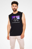 Aly & Fila Siyah Unisex Kolsuz Tişört