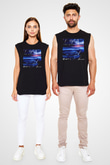 Aly & Fila Siyah Unisex Kolsuz Tişört