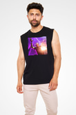 Aly & Fila Siyah Unisex Kolsuz Tişört