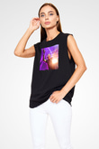 Aly & Fila Siyah Unisex Kolsuz Tişört