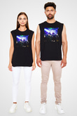 Aly & Fila Siyah Unisex Kolsuz Tişört