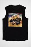 Aly & Fila Siyah Unisex Kolsuz Tişört