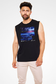 Aly & Fila Siyah Unisex Kolsuz Tişört