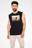 Aly & Fila Siyah Unisex Kolsuz Tişört