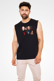 Aly & Fila Siyah Unisex Kolsuz Tişört