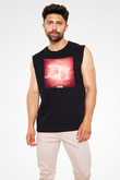 Aly & Fila Siyah Unisex Kolsuz Tişört