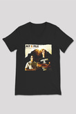 Aly & Fila Siyah Unisex V Yaka Tişört