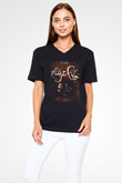 Aly & Fila Siyah Unisex V Yaka Tişört