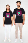 Aly & Fila Siyah Unisex V Yaka Tişört