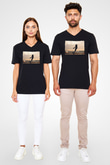 Aly & Fila Siyah Unisex V Yaka Tişört