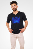 Aly & Fila Siyah Unisex V Yaka Tişört