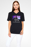 Aly & Fila Siyah Unisex V Yaka Tişört