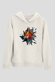 Amaranthe Baskılı Beyaz Unisex Kapüşonlu Sweatshirt