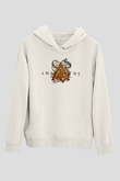 Amaranthe Baskılı Beyaz Unisex Kapüşonlu Sweatshirt