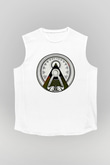 Amaranthe Baskılı Beyaz Unisex Kolsuz Tişört - Tshirt