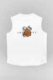 Amaranthe Baskılı Beyaz Unisex Kolsuz Tişört - Tshirt